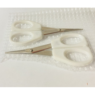 Ножницы маникюрные с белыми ручками (прямые)