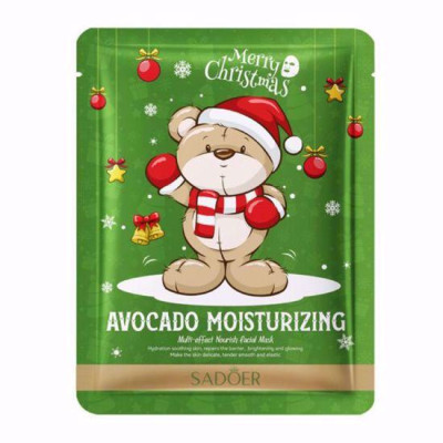 Тканевая маска для лица SADOER Merry Christmas Avocado Moisturizing