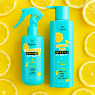Набор Bogenia Lemon Oil & Sea Salt для ухода за волосами (шампунь 450мл + спрей 220 мл)