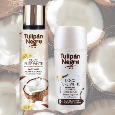 Набір косметики для тіла Ніжний кокос Tulipan Negro (міст + дезодорант)