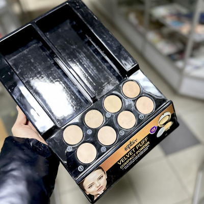 Подставка с тестерами белая TopFace Velvet Puff Powder AA.ST252 (8 тестеров)