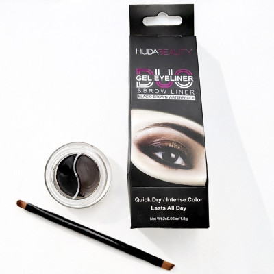 Подводка Huda Beauty DUO Gel Eyeliner and Brow Liner Quick Dry ТЕРМІН
