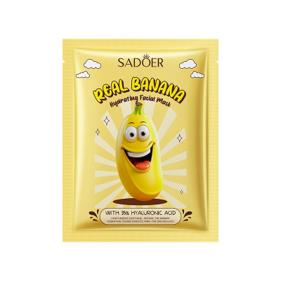 Маска тканевая для лица с экстрактом банана Sadoer Real Banana Moisturizing Facial Mask