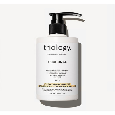 Укрепляющий шампунь для волос склонных к ломкости и выпадению Trichomax Triology 500 мл