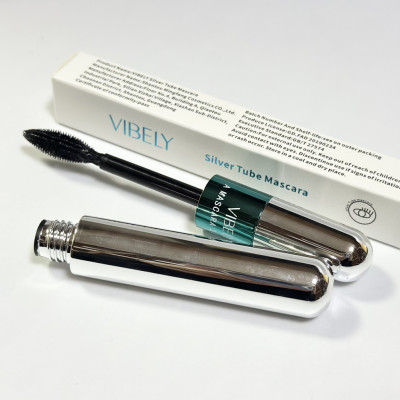 Туш для вій Vibely Mascara 2в1 подовжуюча об'ємна 4D водостійка чорна