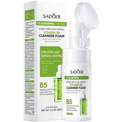 Мусс-пенка очищающая с массажной щеточкой Sadoer Vitamin B5 Cleancer Foam 120мл