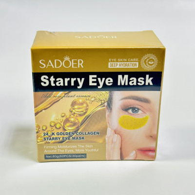 Гидрогелевые патчи для кожи вокруг глаз Sadoer starry Eye Mask 24 K Golden Collagen (60 шт) 80гг