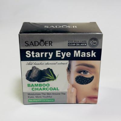 Гидрогелевые патчи для кожи вокруг глаз Sadoer starry Eye Mask Bamboo Charcoal с бамбуковым углем (60 шт) 80 г