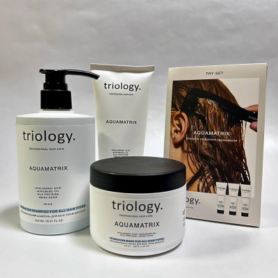 Набор косметики для волос Aquamatrix Triology (шампунь, бальзам, маска, try set)