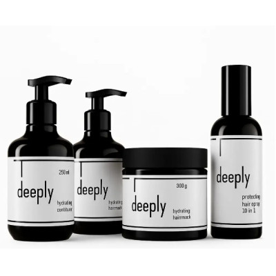 Зволожуючий набір для волосся deeply hydrating 4-в-1 (шампунь 250 ml + кондиціонер 250 ml + маска 300 ml+ спрей 200 ml)