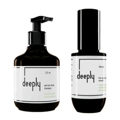 Набор против выпадения и для роста волос Deeply Anti Hair Loss шампунь + сыворотка стимулятор роста волос