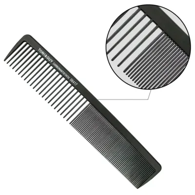 Гребень для волос черный карбоновий T&G Carbon 06417