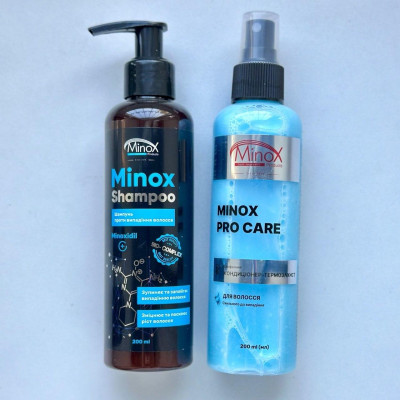 Набор косметики от выпадения волос Minox (шампунь + кондиционер-термозащита)