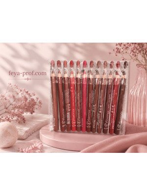 Набор карандашей для губ с точилкой Flormar matte color lipstick (12 шт) ЯРКИЕ