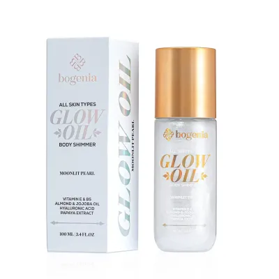 Олія-шиммер для тіла Glow Oil Body Shimmer Bogenia BG462 100 мл 001 Moonlight Pearl